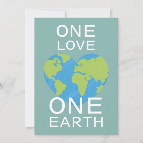 One Love One Earth Earth Day Save Our Planet Holiday Card