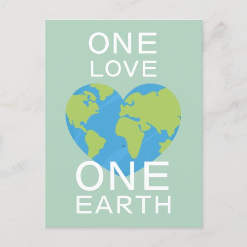 One Love One Earth Earth Day Save Our Planet Postcard