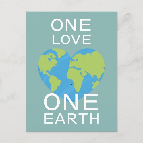 One Love One Earth Earth Day Save Our Planet Postcard