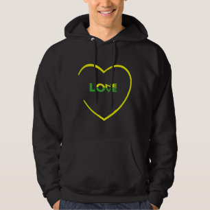 One Love One Heart Jamaican flag colors front-back Hoodie