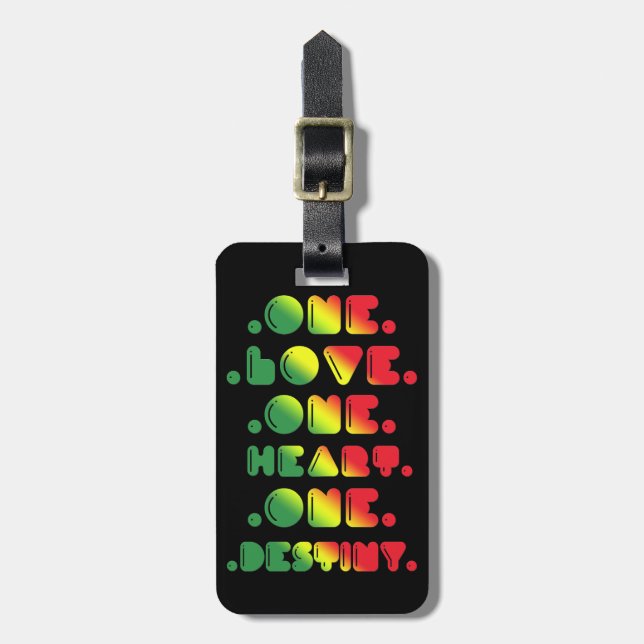 ONE LOVE, ONE HEART, ONE DESTINY. LUGGAGE TAG (Front Vertical)