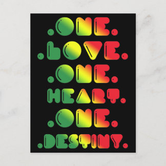 ONE LOVE, ONE HEART, ONE DESTINY. POSTCARD
