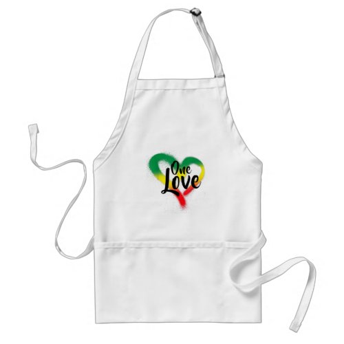 One Love One Heart Reggae Vibes Adult Apron