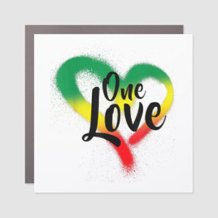One Love One Heart Reggae Vibes Car Magnet