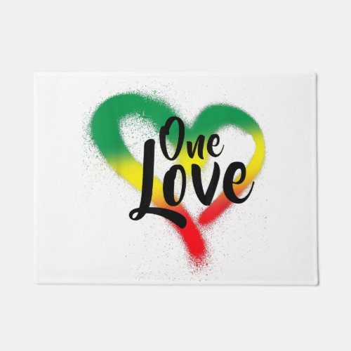 One Love One Heart Reggae Vibes Doormat