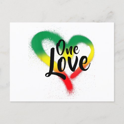 One Love One Heart Reggae Vibes Holiday Postcard