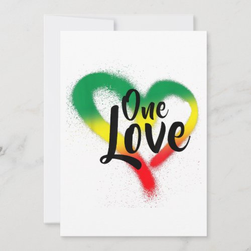 One Love One Heart Reggae Vibes Invitation