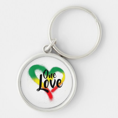 One Love One Heart Reggae Vibes Keychain