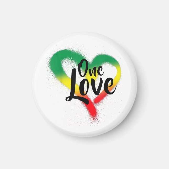 One Love One Heart Reggae Vibes Magnet (Front)
