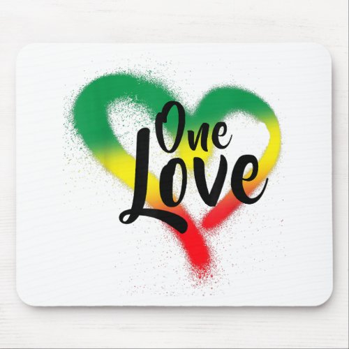 One Love One Heart Reggae Vibes Mouse Pad
