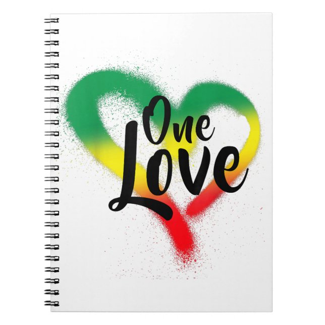 One Love One Heart Reggae Vibes Notebook (Front)