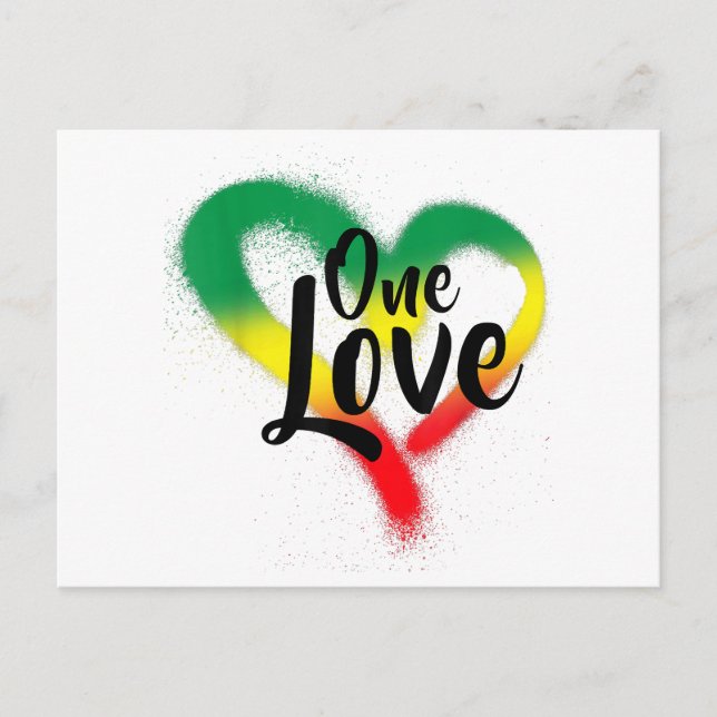 One Love One Heart Reggae Vibes Postcard (Front)