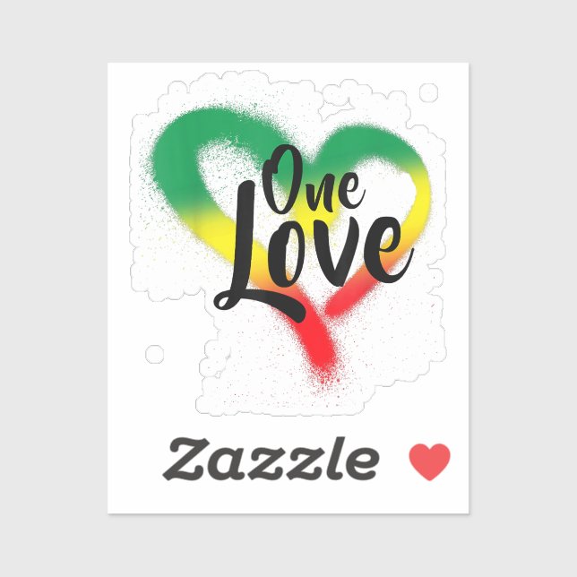 One Love One Heart Reggae Vibes Sticker (Sheet)