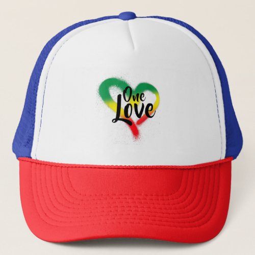 One Love One Heart Reggae Vibes Trucker Hat