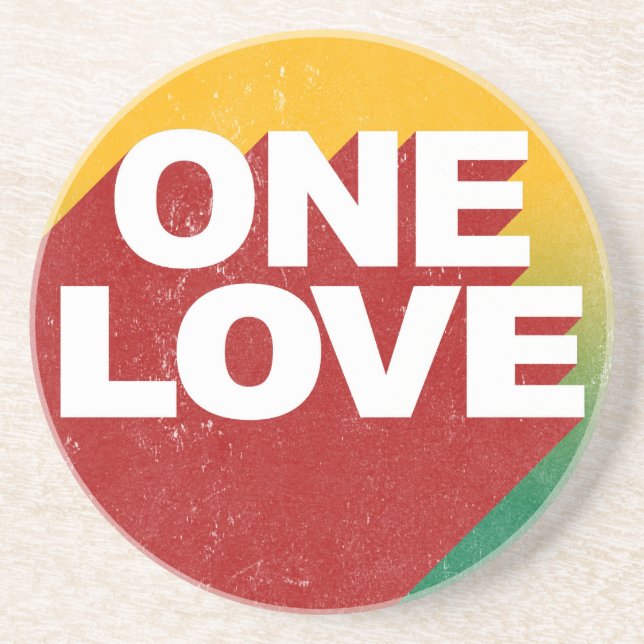 One Love Poster Sandstone Coaster (Front)
