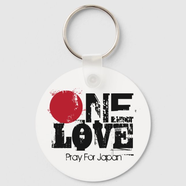 One Love - Pray for Japan Key-Chain Keychain (Front)