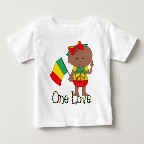 One Love Rasta Baby African American Baby T_Shirt
