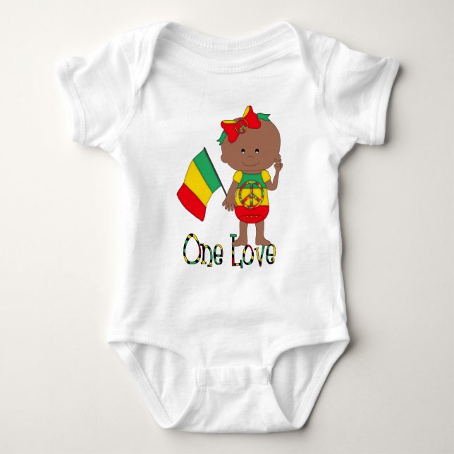 One Love Rasta Baby African American Bodysuit (Front)