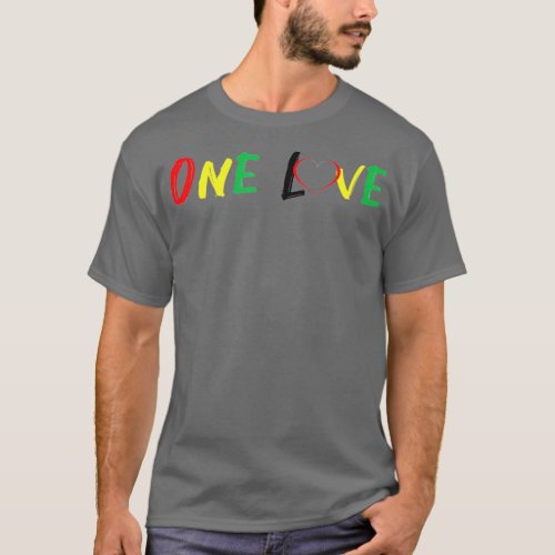 One Love Rasta Jamaican Flag Reggae Music  T_Shirt