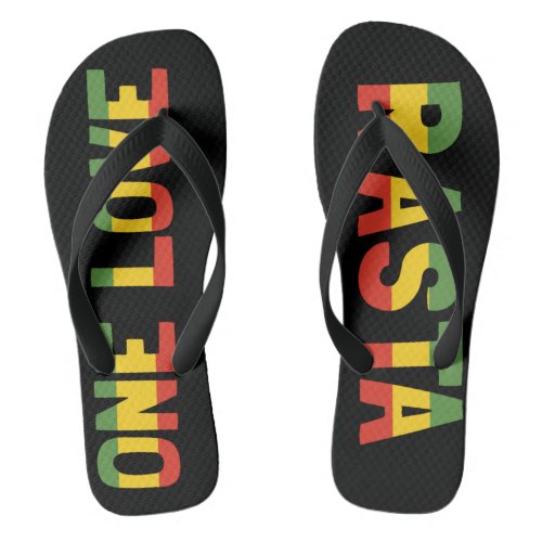 One Love Rasta Jamaican Flip Flops