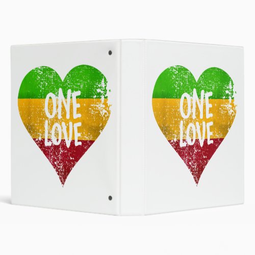 One Love Rastafari T_Shirt Jamaica Retro Vintage G 3 Ring Binder