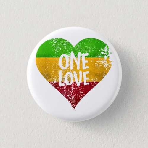 One Love Rastafari T_Shirt Jamaica Retro Vintage G Button