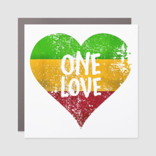 One Love Rastafari T-Shirt Jamaica Retro Vintage G Car Magnet