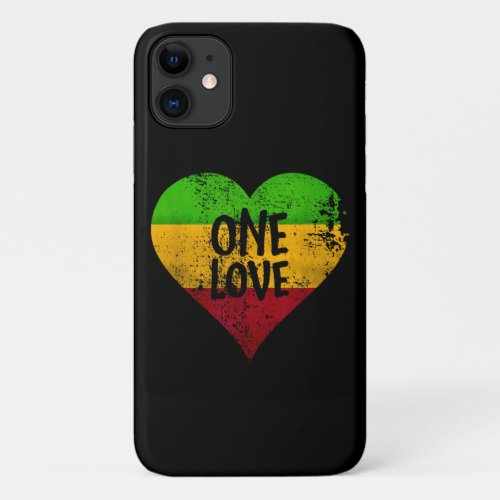One Love Rastafari T_Shirt Jamaica Retro Vintage G iPhone 11 Case