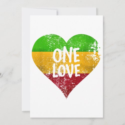 One Love Rastafari T_Shirt Jamaica Retro Vintage G Invitation