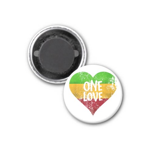 One Love Rastafari T_Shirt Jamaica Retro Vintage G Magnet