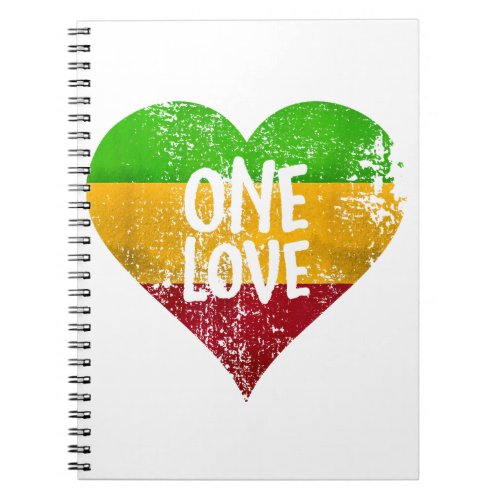 One Love Rastafari T_Shirt Jamaica Retro Vintage G Notebook