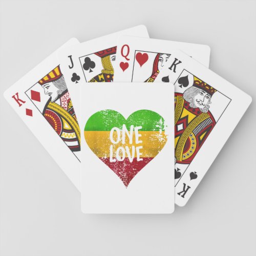 One Love Rastafari T_Shirt Jamaica Retro Vintage G Playing Cards