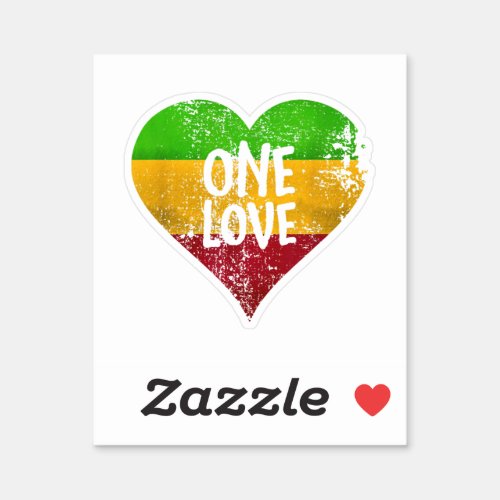 One Love Rastafari T_Shirt Jamaica Retro Vintage G Sticker