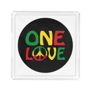 One Love, Reggae design Acrylic Tray