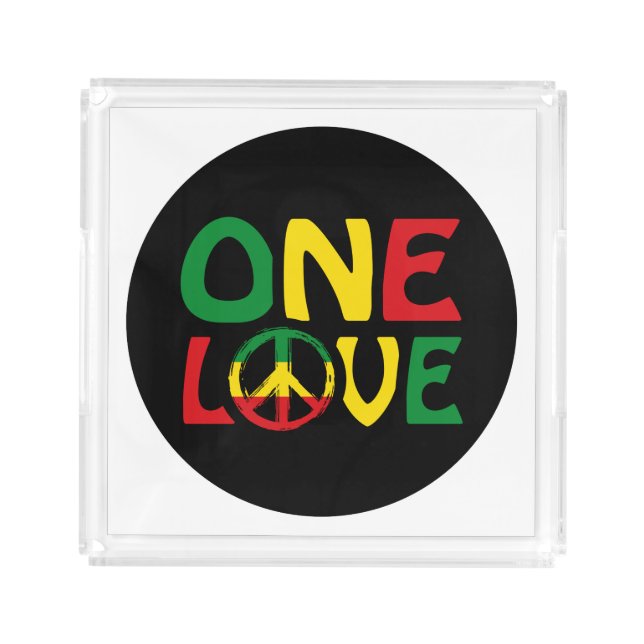 One Love, Reggae design Acrylic Tray (Front)