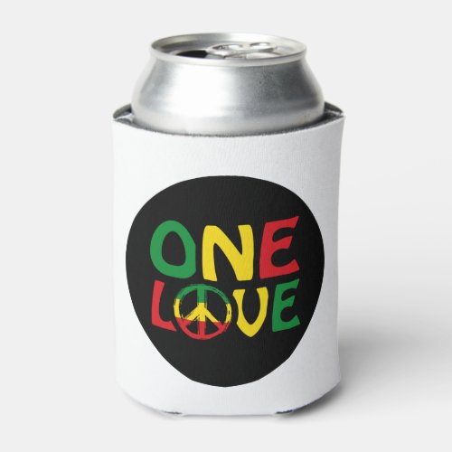 One Love Reggae design Can Cooler