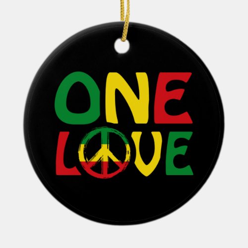 One Love Reggae design Ceramic Ornament