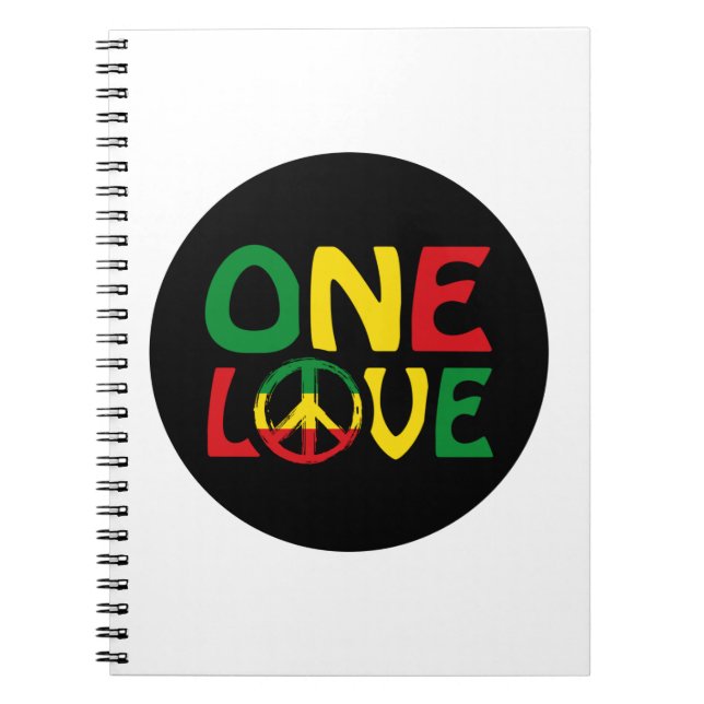 One Love, Reggae design Notebook (Front)