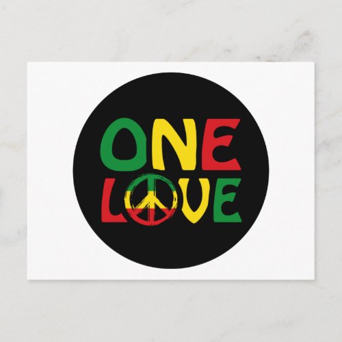 One Love Reggae design Postcard