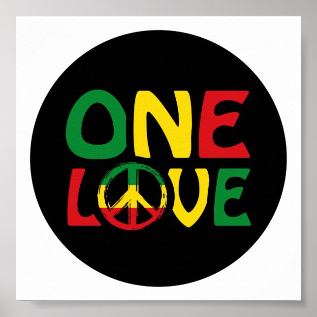 One Love, Reggae design Poster (Front)