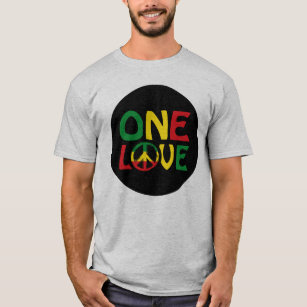 Polynesian Tribal One Love Reggae Colors Design T-Shirt