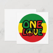 One Love, Reggae design with reggae colors (Front/Back)