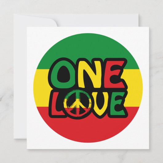 One Love, Reggae design with reggae colors (Front)