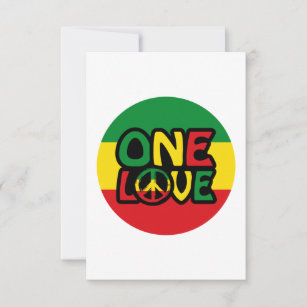 One Love, Reggae design with reggae colors Card