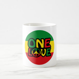 One Love, Reggae design with reggae colors Coffee Mug