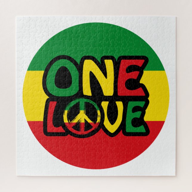 One Love, Reggae design with reggae colors Jigsaw Puzzle (Vertical)