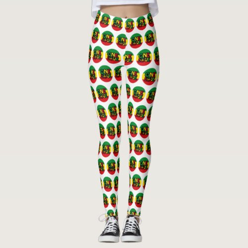 One Love Reggae design with reggae colors Leggings