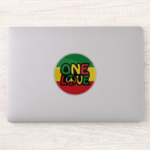 One Love, Reggae design with reggae colors Sticker
