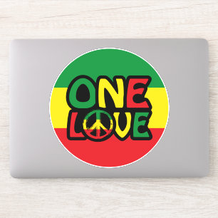 One Love, Reggae design with reggae colors Sticker