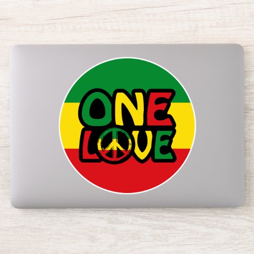 One Love Reggae design with reggae colors Sticker